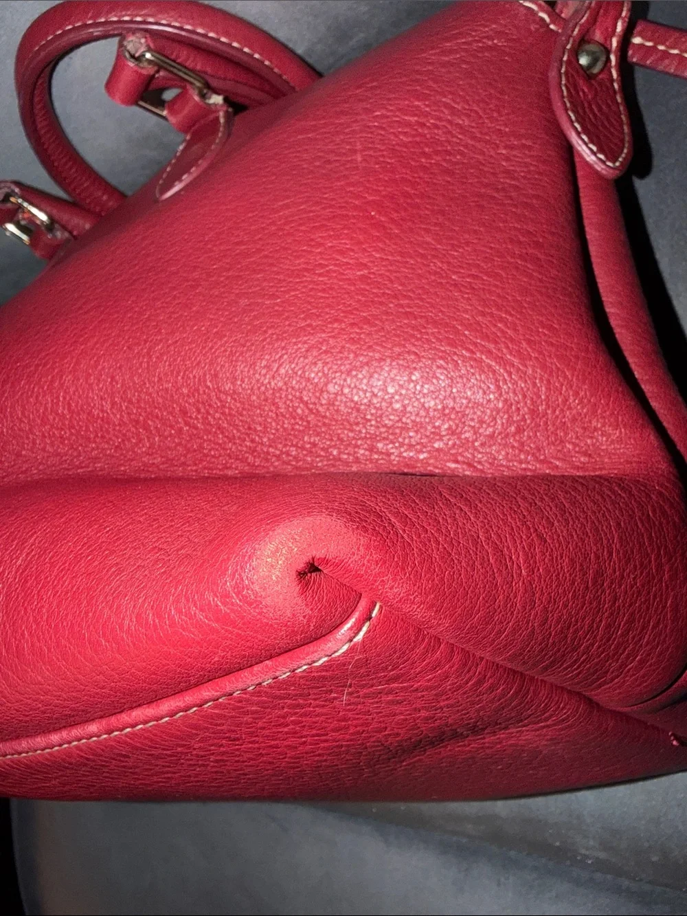 Dooney & Bourke Dillen Red Pebble Leather Satchel (without have crossbody strap)